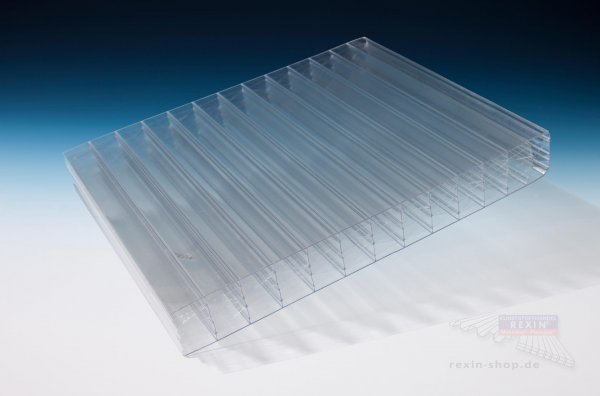 REXOclear 5-fach-Stegplatte, 25mm (M-Struktur), transparent