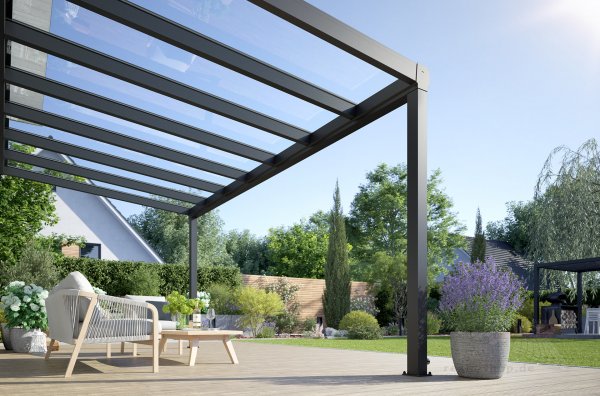 REXOpremium® Alu Terrassendach 4m x 5m, VSG-Glas