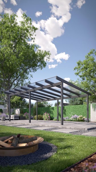 REXOfree® Alu Überdachung freistehend 7m x 5m
