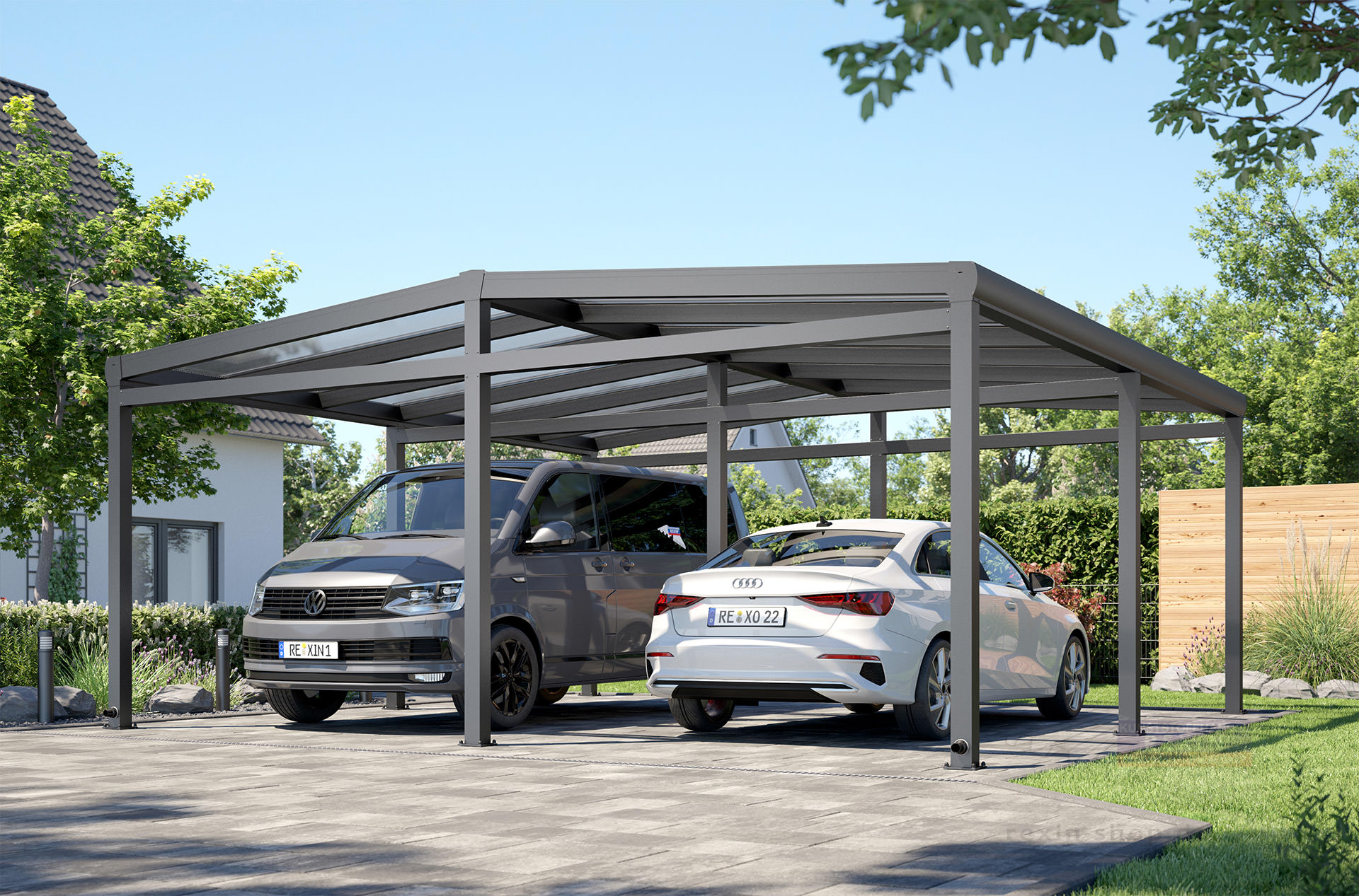 Auto & Motorrad Carports Durchdacht Carport aus Aluminium Anthrazit 