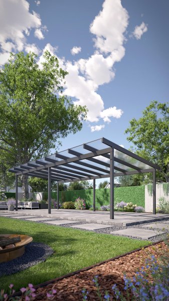 REXOfree® Alu Überdachung freistehend 9m x 5m