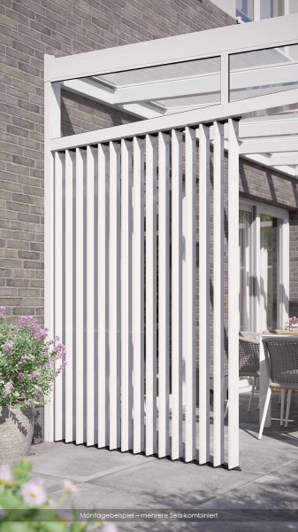 REXOvelis® verstellbare Lamellenwand, weiß