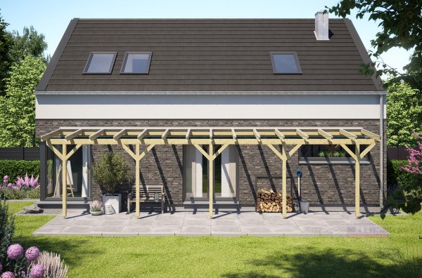 REXOcomplete® Holz Terrassenüberdachung VSG 10m x 2m