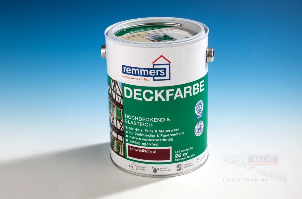 Remmers Deckfarbe, schwedischrot, 2,5 ltr.