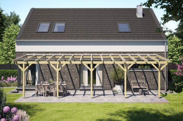 REXOcomplete® Holz Terrassenüberdachung XXL VSG 10m x 3m