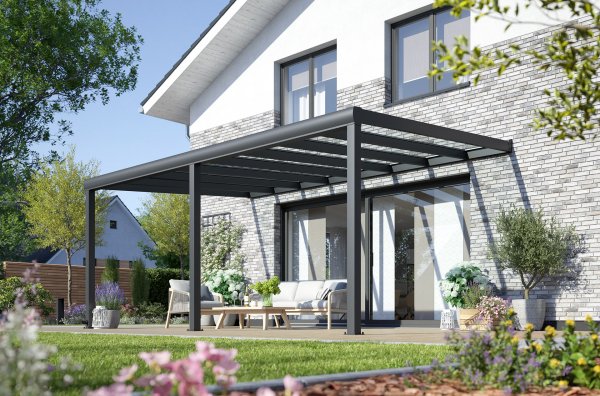 REXOpremium® Alu Terrassendach 8m x 4m, VSG-Glas