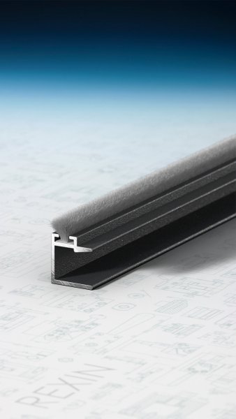 REXOslide Zugluftstopper mit Bürstendichtung für 8mm Glasstärke, 3m