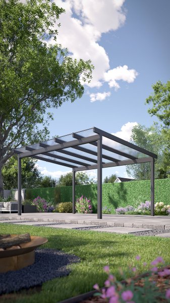 REXOfree® Alu Überdachung freistehend 5m x 4m