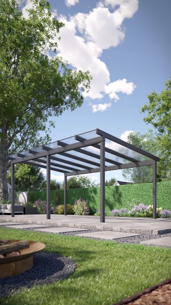 REXOfree® Alu Überdachung freistehend 6m x 4m