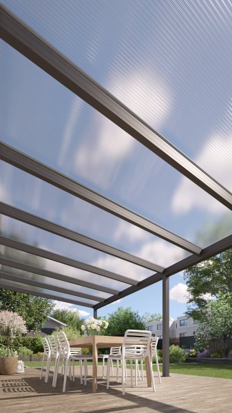 REXOpremium® Alu Terrassenüberdachung 8m x 3m