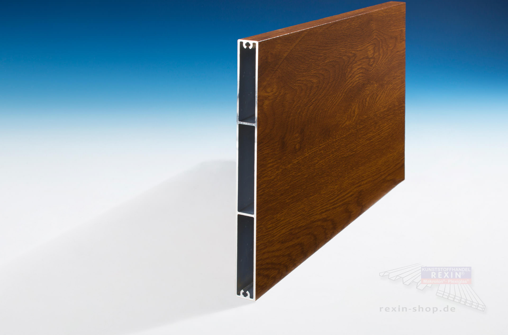Geländer Kunststoff Handlauf 150x45mm Holzdekor Golden Oak L 196 cm für Balkon 
