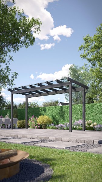 REXOfree® Alu Überdachung freistehend 5m x 2m, VSG-Glas