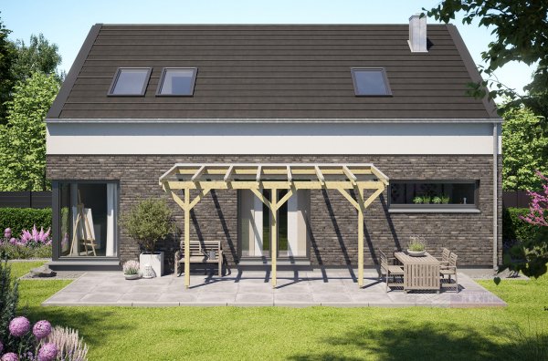 REXOcomplete® Holz Terrassenüberdachung VSG 5m x 2,5m