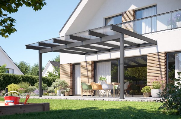 REXOclassic® Alu Terrassenüberdachung 4m x 4,50m