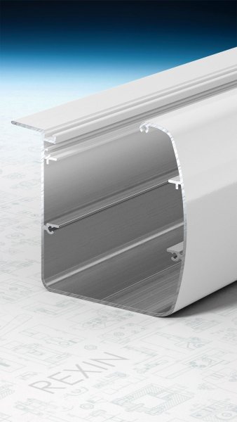 REXOdrop® XL Alu-Regenrinne rund, weiß