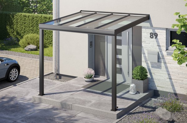 Alu-Terrassenüberdachung REXOvita VSG in Anthrazit 3m x 2,5m