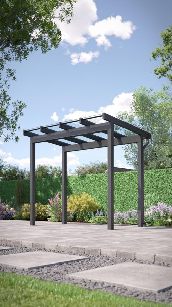 REXOfree® Alu Überdachung freistehend 3m x 2m, VSG-Glas