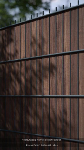 REXOprotect® Sichtschutzstreifen für Stabmattenzaun, einzeln, Farbe 'Darkwood'