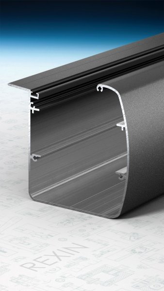 REXOdrop® XL Alu-Regenrinne rund, anthrazit