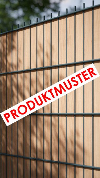 REXOprotect® Sichtschutzstreifen für Stabmattenzaun, Farbe 'Lightwood' MUSTER