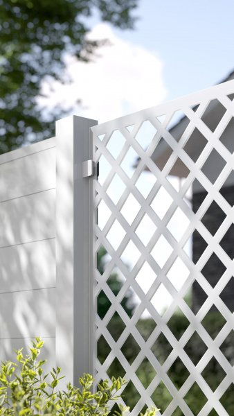 REXOprotect® Design-Zaunelement 'Cubes' für Alu-Profile weiß