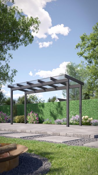 REXOfree® Alu Überdachung freistehend 5m x 2m